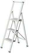Biała drabina składana Wenko Ladder Alu, wys. 127 cm