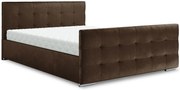 Brązowe welurowe łóżko pikowane 5 rozmiarów Z3-L38