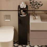 Szafka łazienkowa słupek wąski czarny drzwi wysoki półki nowoczesna 101 cm