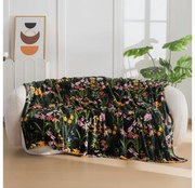 Mikropluszowy koc MYSTIC GARDEN, ciemnozielony Rozmiar: 200 x 220 cm