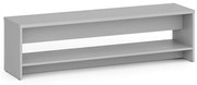 Ławka szatniowa z półką na obuwie, wzmocniona, 1500 mm, szara