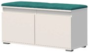 Szafka na buty z siedziskiem SINGAPUR 100 biała/zielona MEBLOWA 1