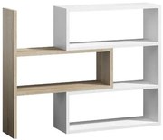 Rozkładany regał - biały + dąb sonoma F2-C14