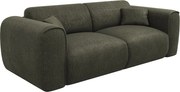 Kanapa 3-osobowa rozkładana typu express z teksturowanej tkaniny zielona khaki  – POGNIA