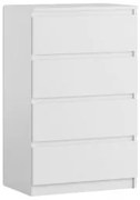 Komoda BASIC 4 szuflady – Biała | 61x97x40 cm