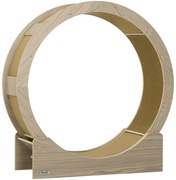 PawHut Bieżnia dla Kota, Koło dla Kota 91 cm z Hamulcem, Mata Do Drapania, Koło dla Zdrowej Aktywności Kolor Orzechowy