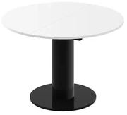 Stół rozkładany SOLO LUX 100(144)x100 biały mat/czarny HUBERTUS