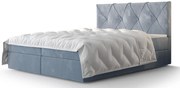 Błękitne łóżko tapicerowane z pojemnikiem 4 rozmiary C6-R64