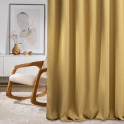 Zasłona zaciemniająca na taśmie marszczącej blackout strukturalny musztardowy 140 x 280 cm 1 szt.