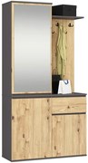 Garderoba klasyczna do przedpokoju szary + dąb artisan G6-B98