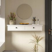 Półka wisząca z szufladami biała nowoczesna loft sypialnia ścienna 64 cm