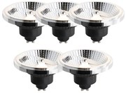 Zestaw 5 ściemnialnych żarówek LED GU10 111 mm 10,5 W 770 lm 2700 K