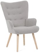 Fotel uszany Bouclé GREY2, szary