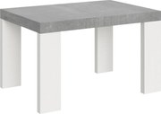 Rozkładany stół 90x130/234 cm Roxell Mix Cementowy blat - Nogi z białego jesionu