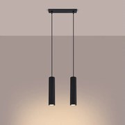 Lampa wisząca minimalistyczny Gloow, aluminium - 2 źródło światła 3000K - L.30 x H.90 cm - czarny
