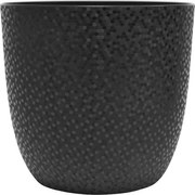 Doniczka osłonowa czarna wielościenna Ø 29,5 cm z tworzywa sztucznego bez nóżek, idealna na standardowe donice