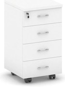 Szafka na kółkach MIRELLI, 400 x 480 x 650 mm, biały