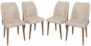Zestaw krzeseł do jadalni Nova Cream and Walnut, 4 szt., 4 szt.