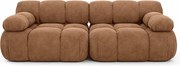Sofa modułowa dwuosobowa, tkanina welurowa Salvador, Ciemnobeżowy, Selia