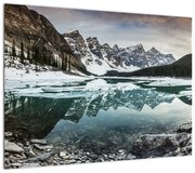 Obraz - jezioro zimą (70x50 cm)
