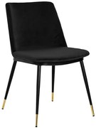 Welurowe krzesło czarne tapicerowane B1-H34