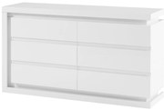 Komoda z 6 szufladami - Z oświetleniem LED - MDF - Biały lakierowany - FLARANCIA