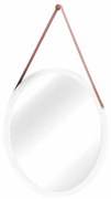Lustro ścienne Lemi z bambusową ramą,  śr. 45 cm
