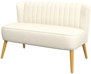 Elegancka Sofa 2-osobowa HOMCOM z Drewna i Pianki w Kolorze Kremowym, Idealna do Każdego Pomieszczenia