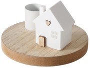 Świecznik z domkiem na podstawce DOMICIL, wys. 6,5 cm