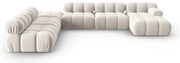 Beżowy aksamitny narożnik modułowy (lewostronny/w kształcie litery U) Bellis – Micadoni