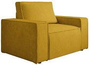 Fotel z żółtego sztruksu - AMELIA