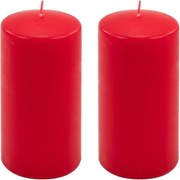 Zestaw świec słupkowych, 15 cm, Ø 7,5 cm, czerwony, 2 sztuki