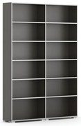 Biblioteka SILVER LINE, 2 kolumny, 2230 x 1600 x 400 mm, wenge