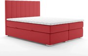 Łóżko kontynentalne SALIMA 140x200 bordowe velvet z pojemnikiem LAVERTO