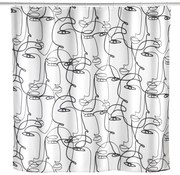 Zasłona prysznicowa z powłoką antypleśniową FACES, 180 x 200 cm, tworzywo sztuczne, WENKO