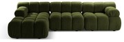 Zielony narożnik modułowy z materiału bouclé (lewostronny) Bellis – Micadoni Home