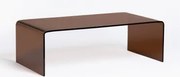 Rectangularny Stolik Kawowy 110x55 Cm Ze Szkła Hartowanego Crhis Marrón Caramelo - Sklum