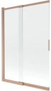 Mexen Fox parawan nawannowy 2-skrzydłowy przesuwny 120 x 150 cm, transparent, miedź szczotkowana - 891-120-002-65-00