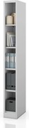 Regał metalowy wąski, archiwizacyjny na dokumenty szary, 250x1950x600 mm: TIM