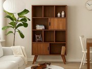 Regał 168x100 Malmo drewniany skandynawski, 8 półek, kolor kasztan