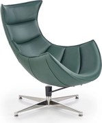 Zielony fotel wypoczynkowy ze skóry Luxor