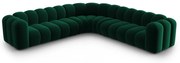 Zielony aksamitny narożnik modułowy Lupine – Micadoni