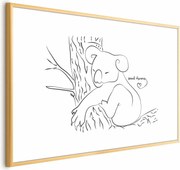 Plakat Śpiący koala 90x60 cm z ramą złotą z marginesem ARTGEIST B