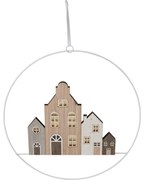 Dekoracja świąteczna wisząca Winter Houses II, 30 cm, świecąca, na baterie