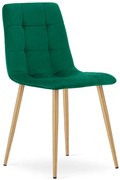 Zestaw 4 ciemnozielonych metalowych krzeseł welurowych L9-T01