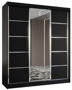 Szafa przesuwna - Marco 180 cm, czarny mat