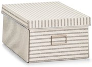 Pudełko zamykane z kartonu, pełniące funkcję dekoracyjną, funkcjonalny i stylowy organizer do salonu.