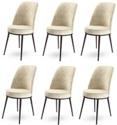 Zestaw krzeseł do jadalni Dexa Cream and Brown, 6 szt., 6 szt.
