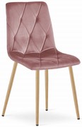 Różowe krzesło do jadalni welurowe LIBRA