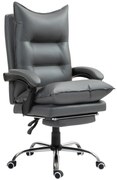 Vinsetto Ergonomiczny fotel biurowy, regulowana wysokość siedziska, odchylane oparcie, ekoskóra, Ciemnoszary